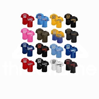 China Custom High Quality Antibacterial Baseball Tank Top Embroidery Baseball T-Shirt Sublimated for sale