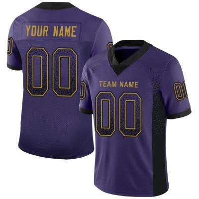 China Purple Black-Old Gold Mesh Drift Fashion Football Jersey Custom Made Breathable for sale