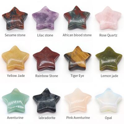 China Wholesale Natural Simplicity Crystal Agate Star Beads Cut 30mm Star Pentagon for sale