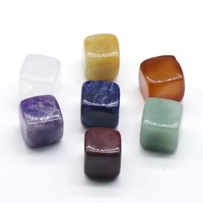 China Crystal Gemstone 7 Chakra Healing Stone Seven Chakra Cubes Agate Healing Crystals Sets For Yoga Energy Stone for sale