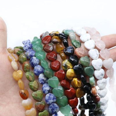 China Stone beads10mm multi faceted loose bead natual quartz stone quartz agate necklace earrings jewelry accessories diy heart crystal loose bead for sale