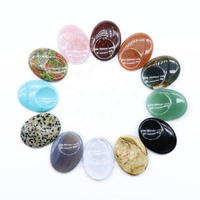 China Cosmetology Worry Stone Crystal Jade Gua Sha Massager 40X30mm Natural Oval Thumb Scraping Board For Cosmetology for sale