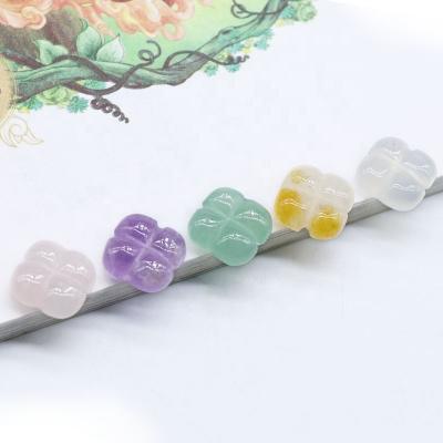 China No natural agate crystal jade cut four-leaf flower loose beads earrings diy jewelry necklace bracelet accessory material for sale