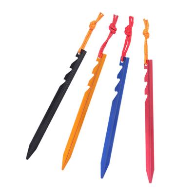 China Fixed Wholesale Tent Accessories Ground Nail 18cm Aluminum Alloy Floor Tent Pegs Camping Tent Stake Tent Pegs for sale