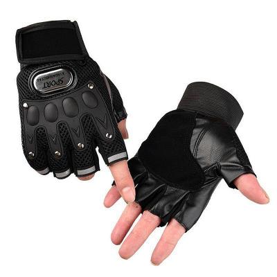 China Anti Slip Half Finger Protective Mittens Breathable Men Women Racing Motorcycle Sports Road Bike Gloves for sale