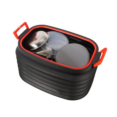 China Outdoor Fishing Storage Container Folding Waters Bucket Outdoor Multifunctional Portable Fishing Box for sale