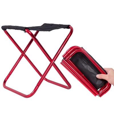 China Aluminum Alloy Single Seat Lightweight Portable Outdoor Camping Raising Hunting Beach Folding Chair Fishing Mini Stool for sale