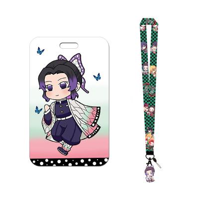 China Fashion/School/Cartoon ID Card Holders Show Custom Design Anime Cartoon Lanyards Demon Slayer Sublimation Printed Lanyard For Wholesale for sale