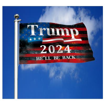 China Health Care Institute National Flag Polyester 90*150cm Plug America Flag Banner Custom 2024 USA Election Trump Flags for sale