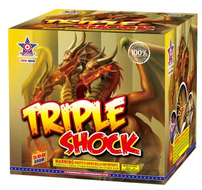 China A5516 TRIPLE 500G SHOCK CAKE outdoor fireworks made in china AFSL 300*300*280mm high quality wholesale for sale