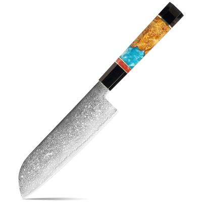 China 7 Inch Handmade Damascus Santoku Knife Japanese Gyuto Meat Slicing Kitchen Knives Cutting Beef Knife Cooking Tools for sale