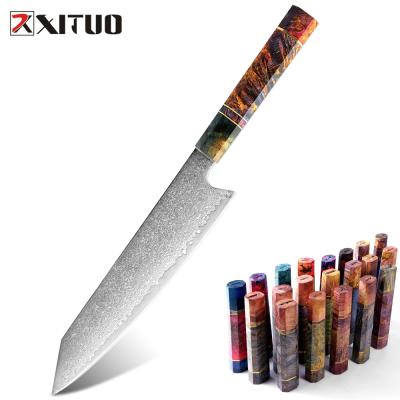 China XITUO Kiritsuke Knife Solidified Wood Damascus Steel Nakiri Knife Sharp Damascus Kitchen Viable Japanese Kitchen Chef's Stock Wholesale for sale