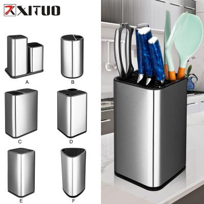 China Viable Universal Fashion Stainless Steel Knife Holder Kitchen Scissors Baking Multifunctional Storage Tool Knife Rack for sale