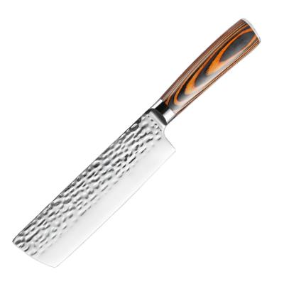 China Amazon XITUO Stainless Steel Viable Hot Selling Blade With Hammer Pattern Kitchen Chef Knife Japanese Nakiri Knife for sale