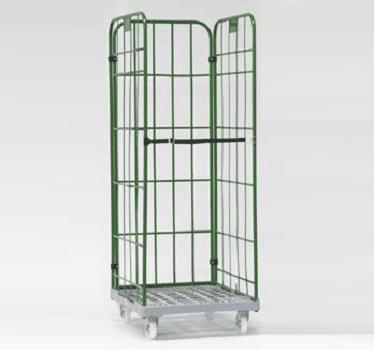 China Customizable Q235 Steel Mesh Metal Container Logistics Steel Trolley for sale