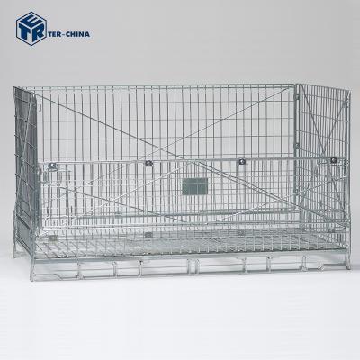 China Collapsible Steel Q235 Galvanize Large Metal Trash Trash Cage Container for sale