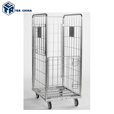 China Q235 Steel Moving Foldable Equipment Roll Cart With Wheels for sale