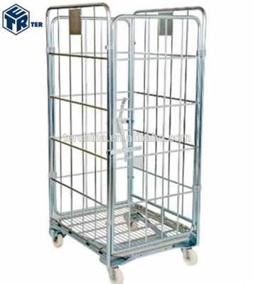 China Q235 Steel ROLL CAGE CONTAINER 4 STACKABLE SIDES for sale