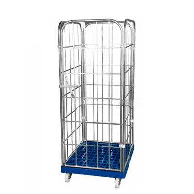 China Q235 Logistics Laundry Hospital Steel Roll Cage Container Trolley for sale