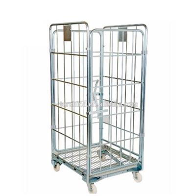 China Q235 Meat Logistics Material Handling Steel Carts Roll Cage for sale