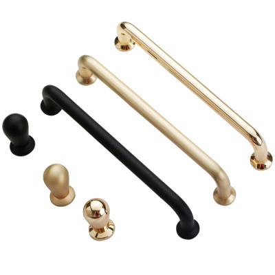 China China Contemporary Hot Sale Kitchen Cabinet Handle Furniture Bedroom Hardware Black Gold Handle for sale