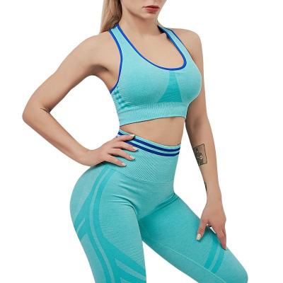 China Breathable Tummy Control Women's Exercise Performance Bodybuilding Yoga Wear Seamless Sportswear Set for sale