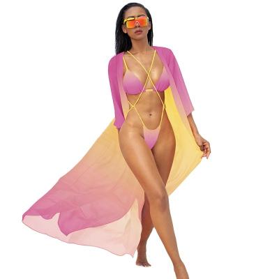 China 2022 breathable colorful three-point bikini attached sexy split swimsuit three pieces of bikini for sale