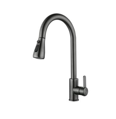 China Pull Out Spray Black Multifunctional with One key Water stop 360 degree around Pull out Water Tap Kitchen faucet Mixer Hot and Cold for sale