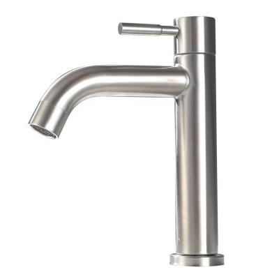 China Other Factory Supply 304 Stainless Steel Single Cold Water Basin Faucet Bathroom Tap for sale