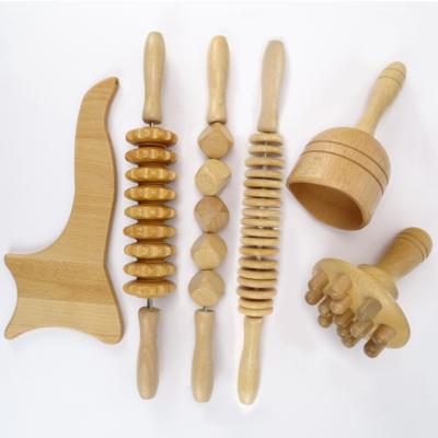 China Wooden Massage Tools Wood Therapy Massage Tools Set Healthy Body Wooden Gua Sha Tools for sale