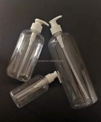 China pump plastic pet transparent empty round bottle in different size 250ml 500ml 1L for sale