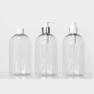 China In stock 500ml pet transparent plastic pump hand wash bottle for sale