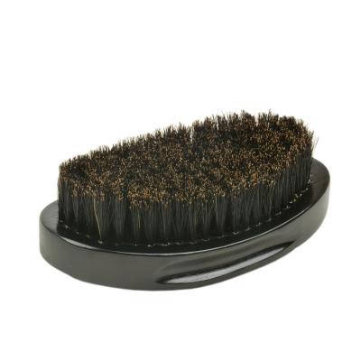 China Boar Hair Beard Brush 360 Wave Brush Compact Black Wooden Hair for sale