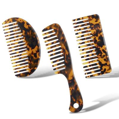 China Custom Viable Wide Tooth Acetate Cellulose Pocket Travel Shower Hair Detangling Hair Detangling Comb for sale