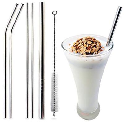 China Sustainable 18/8 Stainless Steel Drinking Straws , Private Label Stainless Steel Straw Set for sale