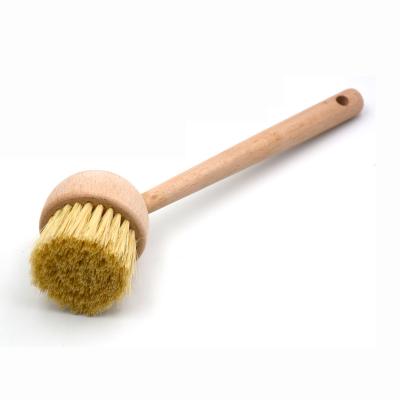 China Environmentally Sustainable Natural Color Pot Clean Beech Sisal Brush, Pot Brush, Wood Pot Brush for sale