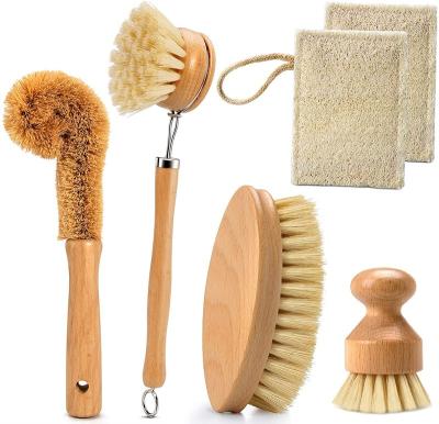 China 6pcs Environmentally Sustainable Kitchen Cleaning Brush Dish Household Brush for sale