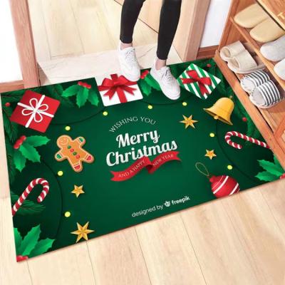 China Newest Washable Hot Sale Anti-slip Entrance Waterproof Custom Christmas Mat for sale