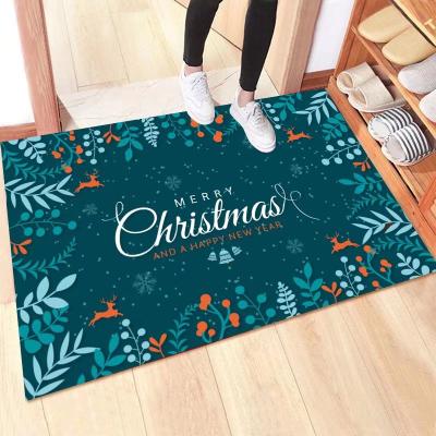 China Customized Size Print Washable Top Quality Customized Christmas Mat for sale