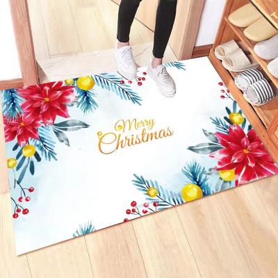 China Customized Polyester Entrance Washable Funny Mat Manufacturer China Wholesale Christmas Mat for sale