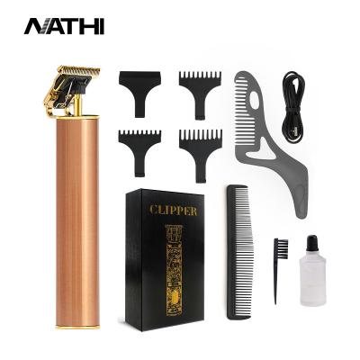 China Wholesale Waterproof Led Electric Men Hair Trimmer Beard Travel Trimmer LCD Display Clippers Aluminum Tube Plaid Body Hair Trimmer for sale