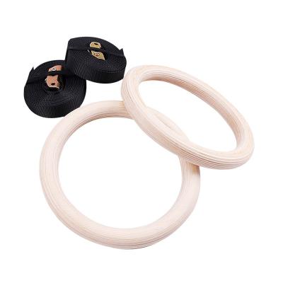 China Fitness Wooden/ABS 28mm 32mm Fitness Swing Again Regular Pull Rings Gym Exercise Gym Lifts Muscle Ups for sale