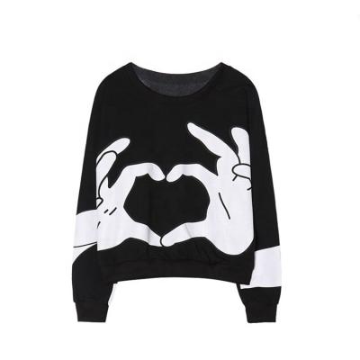 China Anti-pilling low cost custom made multicolor screen printing crop top pullover plus size sweatshirt for women for sale