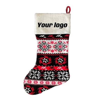 China 18 Inch Christmas Decorative Plaid Classic Stocking Hanging Socks Printing Your Logo Acrylic Sublimation for sale