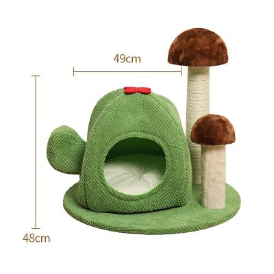 China New Sustainable Practical Scratching Mail Scratch Claws Plush Cat Tree Sisal Cat Tree Resistant Grinding Cactus for sale