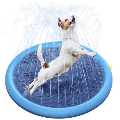 China Viable Dog Playing Sprinkler Pet Swimming Pool Folding Pet Tub Protective Dog Cleaning Tub for sale