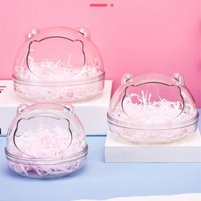 China Viable Cute Bear Hamster Bathroom Transparent Watching Hamster Bathroom for sale