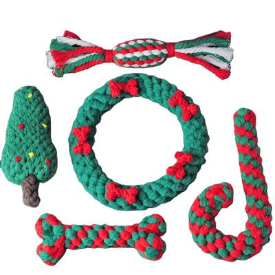 China Amazon Christmas Viable Teeth Cleaning Rope Interactive Chewing Toy Dog Molar Dog Teeth Brushing Toy for sale