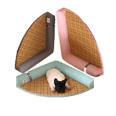 China Comfortable Soft Canvas Pet Bed Dog Bed Wedge Soothing Washable Cooling Mattress for sale