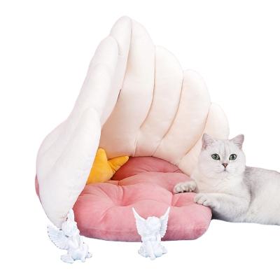 China New Pet Angel Wing Love Heart Pet Bed Human Cat Cat Bed Mat Cat Bed Cute Travel Universal Four Seasons for sale